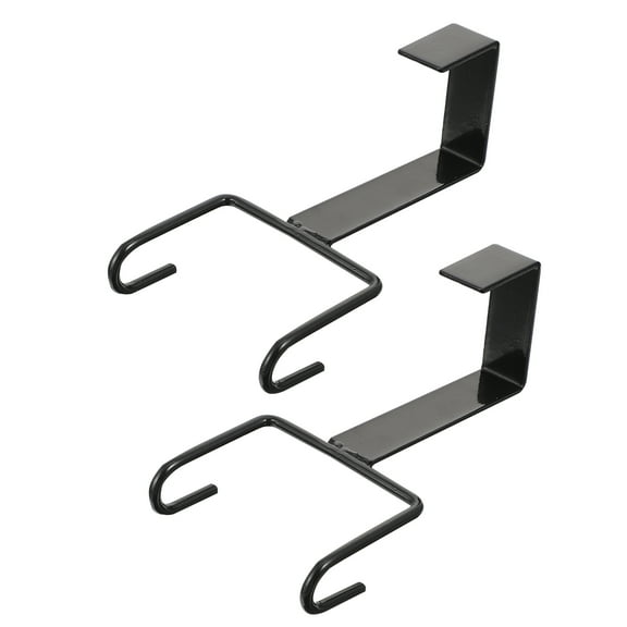 HONMEET 2Pcs Heavy Duty Black Metal Hooks for Hanging Christmas Wreaths and Gars