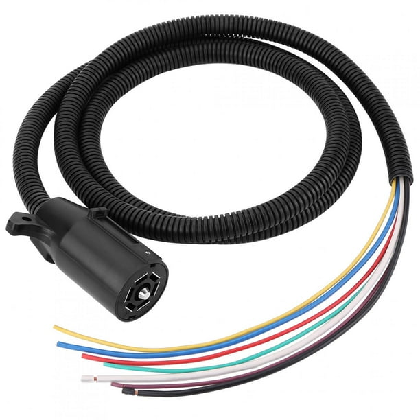 Conector moldeado de hoja de arnés de cables de Cable de enchufe de remolque de 7 vías para remolque de barra de remolque RV de 2 metros Jadeshay A