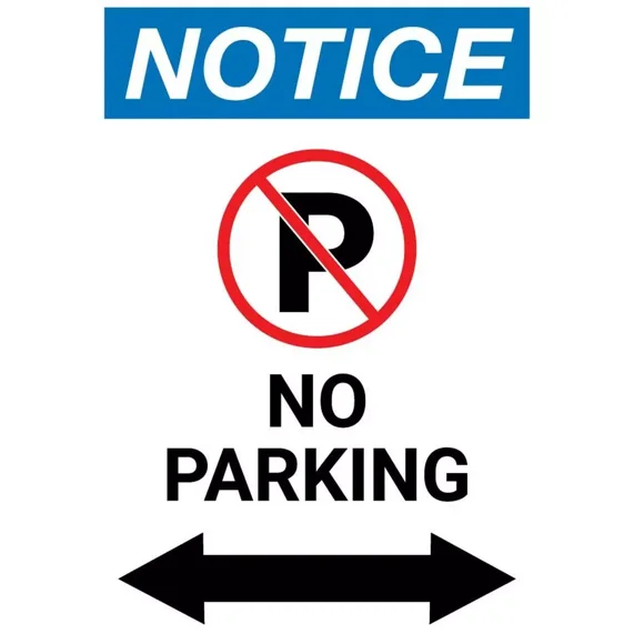 27X20 CM No Parking Vinyl Self Adhesive Sticker Pack of 4