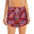 thumbnail image 2 of Xecao Red Lips Kissing for Double-layer Running Short for Women, Perfect for Gym, Tennis, and More, Featuring a Convenient Pocket-Large, 2 of 7