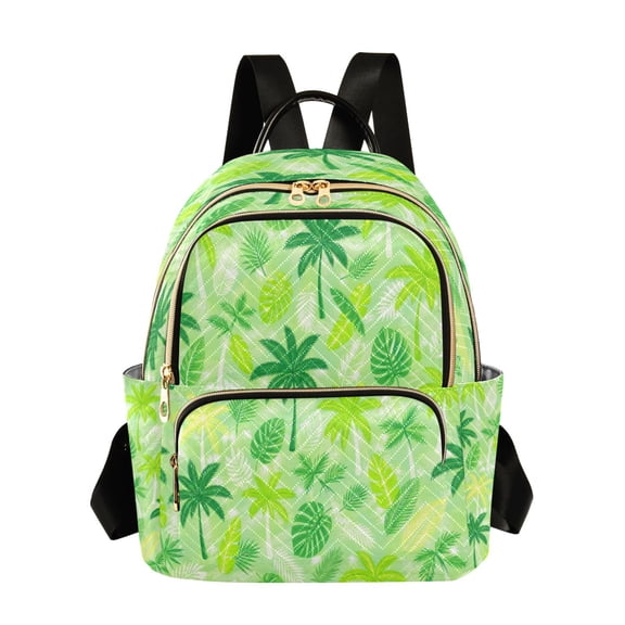 Quilted Backpack Fashion Backpack 10.23*5.11*12.59 Inch Women's Fashion Backpack Picnic Shopping Travel Out Sports backpack Tropical Palm Green Repeat