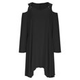 thumbnail image 4 of Hrsba Women's Winter Casual Dresses, Plus Size Dresses Winter Dress for Women Solid Color Off Shoulder Long Sleeve Casual Dress, 4 of 5