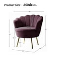 thumbnail image 6 of Seashell Upholstery Barrel Chairs Set of 2 Velvet Lounge Armchairs Gold Legs Home Living Room Bedroom, 6 of 9
