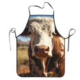 thumbnail image 5 of Uemuo Cute Daisy Cow Printed Bib Apron, Adjustable , Water and Oil Resistant, Cooking Kitchen Chef Apron for Women Men, 5 of 5