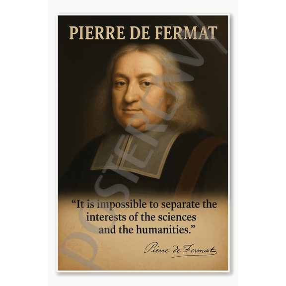 Pierre de Fermat French mathematician calculus adequality genius math 1600s Poster - 18 inch x 12 inch