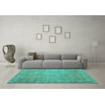 thumbnail image 3 of Ahgly Company Machine Washable Indoor Square Persian Turquoise Blue Traditional Area Rugs, 4' Square, 3 of 4