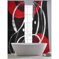 thumbnail image 5 of Abstract Red Black Sheer Curtains 108 Inches Long 2 Panels Abstract Wave Light Filtering Semi Sheer Window Curtains Drapes for Bedroom Living Room 52"x108", 5 of 7