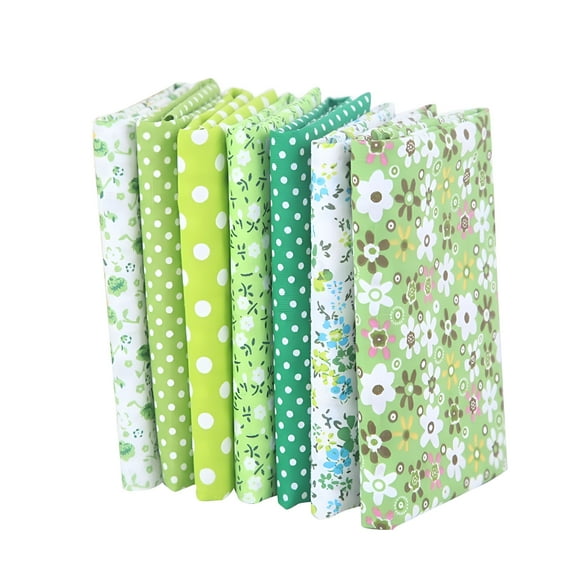AUQ 7pcs Cotton Fabric DIY Making Supplies Craft Patchwork Fabric Bundle Fat Quarter Pre-Cut Quilt Squares for DIY Sewing Scrapbooking