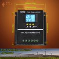 thumbnail image 4 of 100A MPPT Solar Charge Controller 12V 24V 36V 48V LCD Display Battery Intelligent Regulator Max 100V Input Dual USB for Lead-Acid, 4 of 7