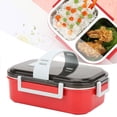 thumbnail image 4 of Stainless Steel Lunch Box,  Looking Portable Large Capacity Food Container, Durable Camping For Outdoor Home Picnic Red, 4 of 8