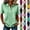 #03 Light Green, variant on DENGDENG Womens Cotton Polo Shirts Summer Button Down Loose Fit V Neck Short Sleeve Tops Golf Tennis Sports Casual T Shirts,M,#03 Brown