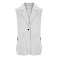 thumbnail image 7 of Women's Waistcoats Vintage V-Neck Button Down Sleeveless Dressy Suit Vest with Pockets White XXL, 7 of 7