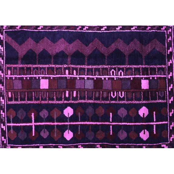 Ahgly Company Indoor Rectangle Southwestern Purple Country Area Rugs, 5' x 7'