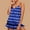 Blue, variant on pstuiky Pajama Sets for Women Oversized Striped Print Cami Lounge Sets Summer Loose Fit Crew Neck Sleeveless Pajama Sets with Shorts Black S