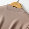 thumbnail image 5 of Women's 3/4 Sleeve Mock Neck Basic Loose T-Shirt Elegant Top, 5 of 6