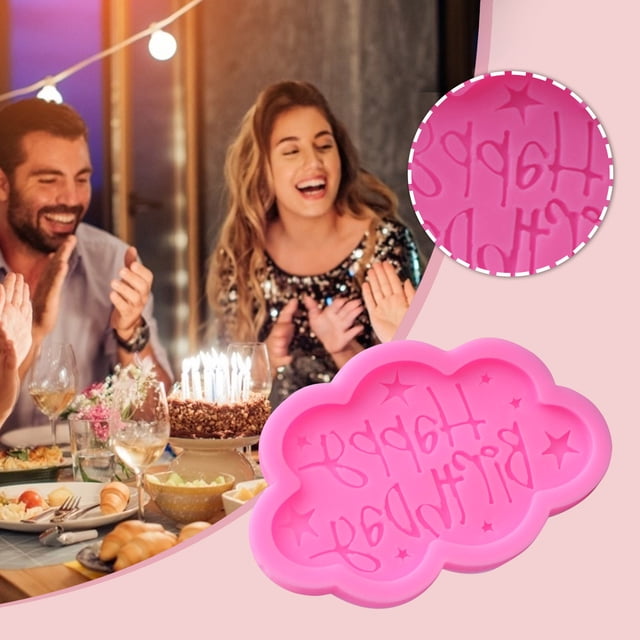 Fiudx Molde para Tarta de Cumpleaños, de Silicona Flexible Antiadherente, Fácil de Limpiar y Guardar, Resistente Al Calor y Duradero, Perfecto para Hornear Chocolate, Jabón, Velas, Ideal para Fiestas