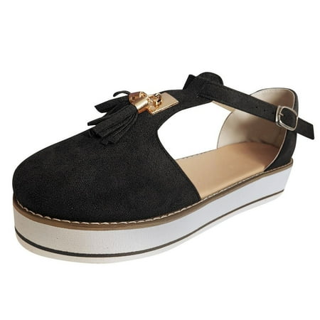 

Womens Tassel Round Toe Flat Pumps Thick Bottom Buckle Strap Casual Beach Shoes Summer Open Toe Slide Sandals Comfortable Flats Flip-Flops Sandal Casual Platforms Wedge Sandals Heeled Sandals A795