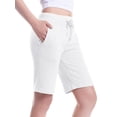 thumbnail image 1 of MixMatchy Women's Solid Ultra Soft Waist Band with Adjustable String Fleece Shorts, 1 of 5