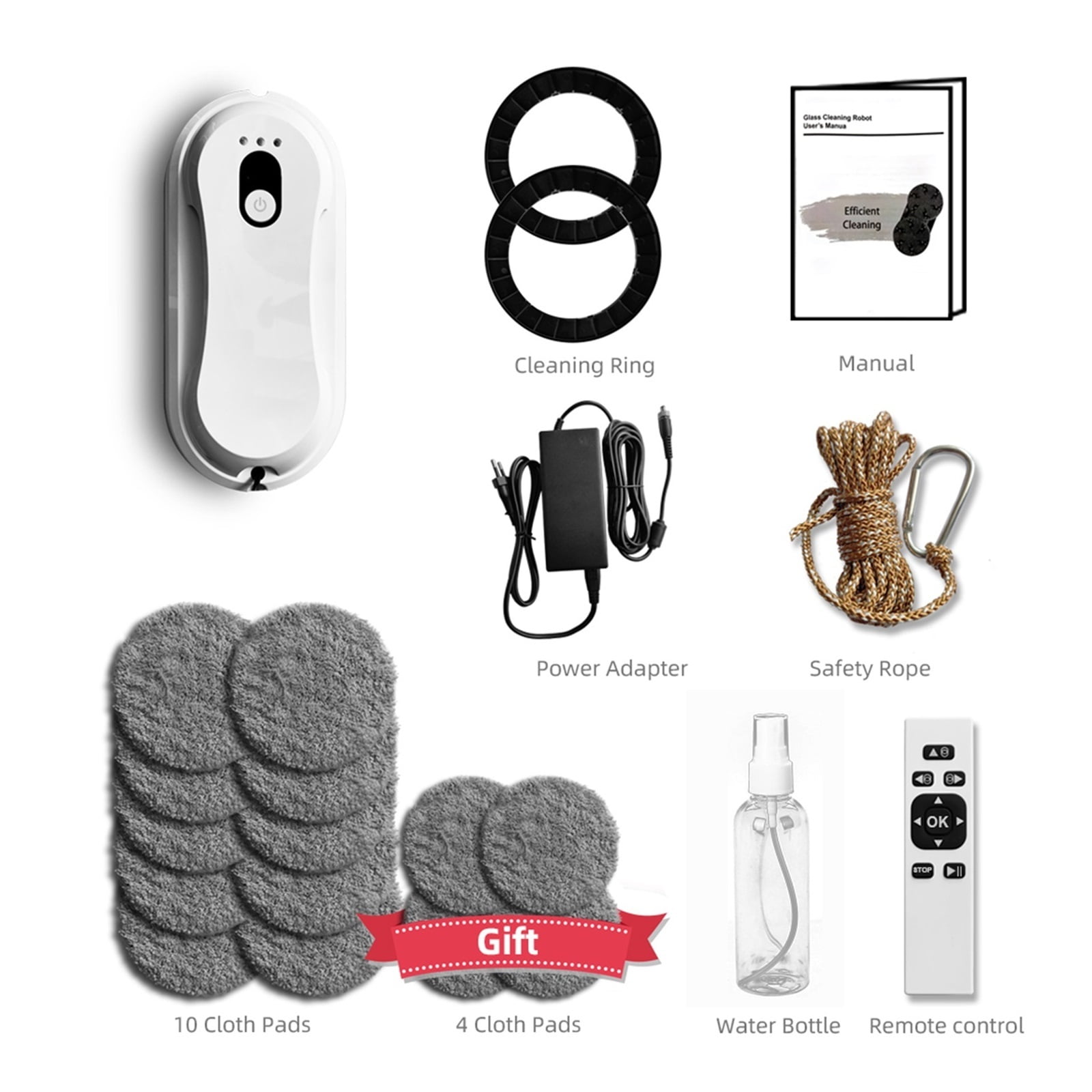 Automatic Window Cleaning Robot Robotic Vacuum Cleaner For Home Washing Windows Washer Electric Household Glass Wiper For Windows, Tiles, Bathrooms