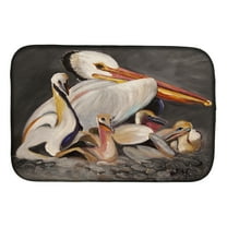 Carolines Treasures JMK1026DDM White Pelicans Dish Drying Mat 14 x 21" multicolor