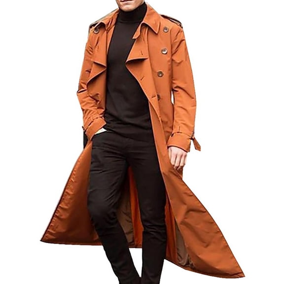 Mens Overcoat Winter Full Length Trench Coat Warm Long Jacket Formal Outerwear