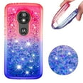 thumbnail image 3 of FIEWESEY For Motorola E5 Play Phone Case Moto E5 Cruise Glitter Case Sparkle Glitter Flowing Liquid Quicksand with Shiny Bling Diamond Women Girls Cute Phone Case For Motorola E5 GO - Pink+Blue, 3 of 7