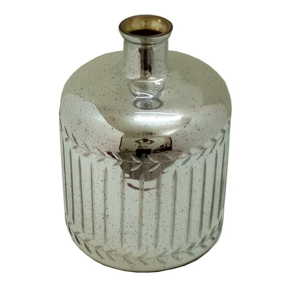 A&B Home Antiqued Silver Glass Vase with Black Specks 9.8" x 9.8" x 13.8"