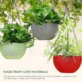 thumbnail image 3 of 2 macetas de riego automático, maceta colgante de plástico, cesta redonda para plantas con orificio de drenaje y platillo extraíble para decoración de interiores y exteriores, jardín, hogar, 3 of 3
