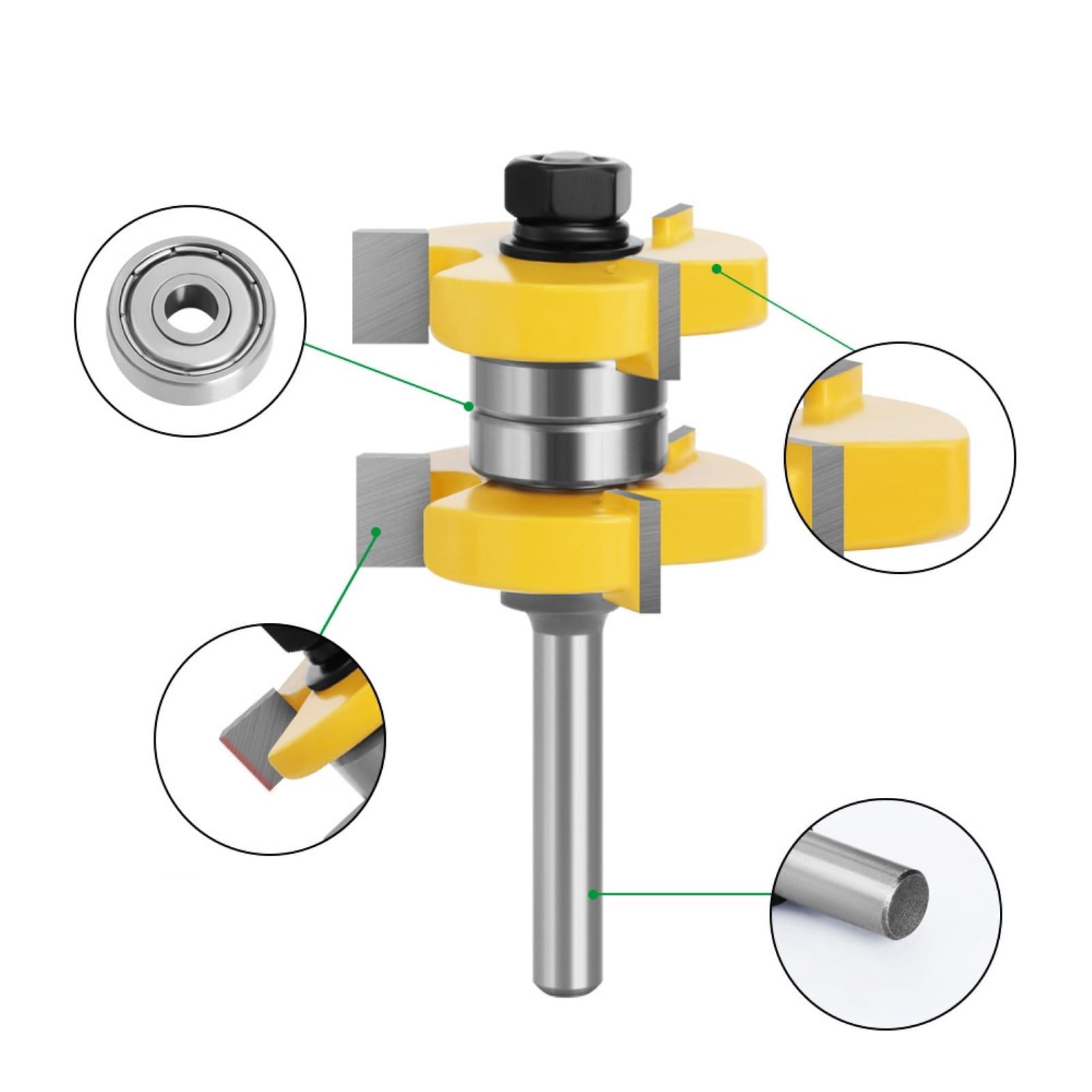 CSYANXING 1/2 Shank Tongue Groove Router Bits For Woodworking Projects Cabinet Door Paneling High Precision
