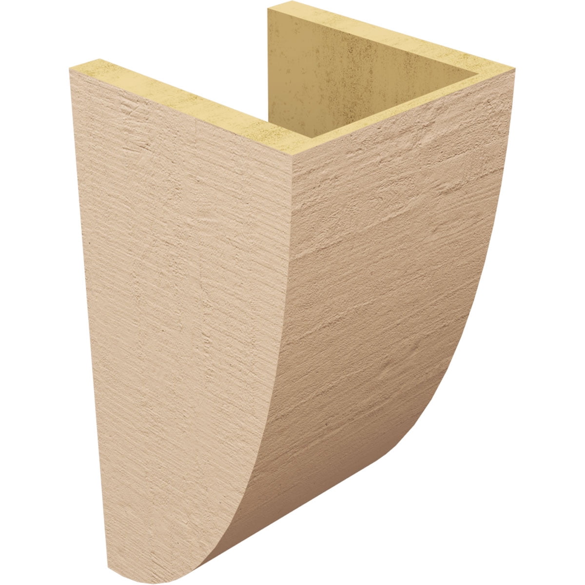 8"W x 8"D x 16"H Wide Durham Rough Cedar Woodgrain TimberThane Corbel, Primed Tan
