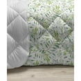 thumbnail image 3 of Green Leaf Down Alternative Comforter, Abstract Doodle Style Floral Pattern Curly Branches and Dots Botanical, Microfiber Quilt for All Season, 5 Sizes, Yellow Green White, by Ambesonne, 3 of 3