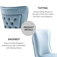 thumbnail image 5 of Foredo Elegant Velvet Dining Chairs Set of 2,  Luxury Upholstered Dining Chair with Metal Legs, X-Legs Tufted Side Chair for Dining Room Living Room, Light Blue, 5 of 7
