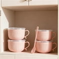 thumbnail image 3 of 2026 New Set of (4) 25-Oz Mug Meals W/Lid-Its, 25oz Mug Meals with Lids,  with Handles & Spoon for Coffee, Soups,Stews, 3 of 7