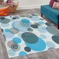 thumbnail image 2 of Earth Tones Decorative Rug, Abstract Pastel Pattern with Overlapping Chaotic Spots and Ring Shapes, Quality Carpet for Bedroom Dorm and Living Room, 6 Sizes, Dark Sky, by Ambesonne, 2 of 4