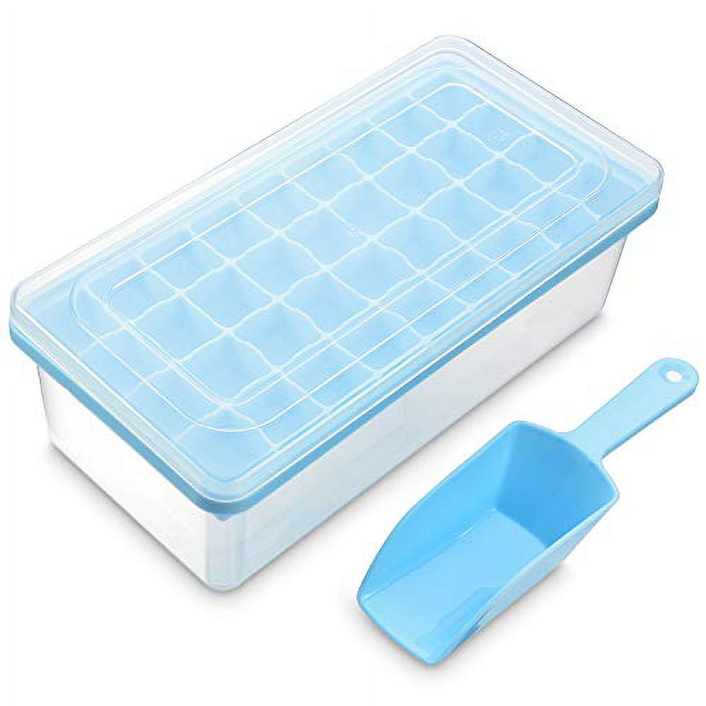 ZZWILLB Ice Cube Tray, 64 pcs Ice Tray with Lid and Bin and Ice Scoop, Ice  Cu