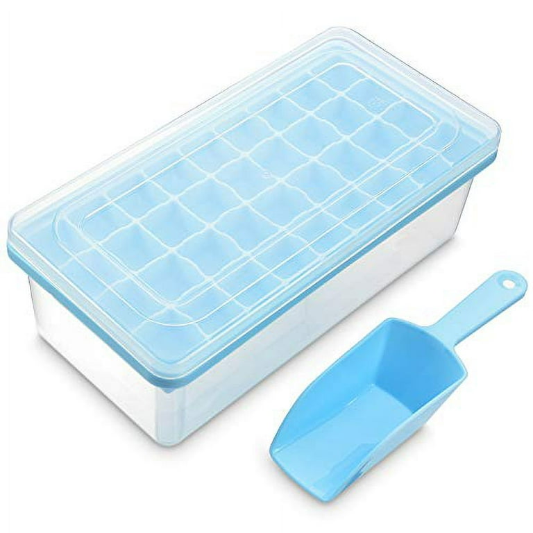 TGOPIT Ice Cube Tray with Lid and Bin, 48 pcs Ice Cubes Mold, Ice Tray for  Freezer, with 2 Trays, Ice Freezer Container, Spill-Resistant Removable Lid  & Ice Scoop, for Whiskey,Cocktail 