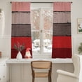 thumbnail image 5 of Sheer Curtain 63 Inch Length 2 Panels Light Filtering Window Curtain Farmhouse Rustic Wood Texture Sheer Voile Curtains Rod Pocket Window Treatment for Kitchen Living Room Red Brown, 5 of 9