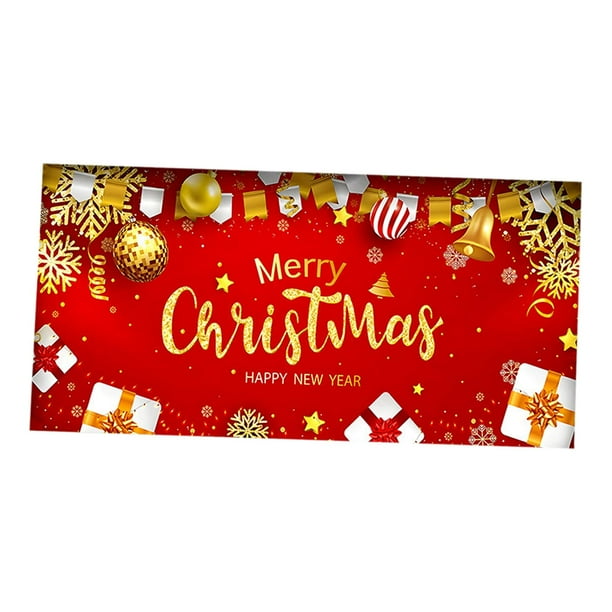 Banner navideño para puerta de garaje, decoración, fondo fotográfico, manta, Feliz Navidad 480cmx210cm