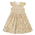 thumbnail image 4 of Aline Floral Dress Girls Ruffle Sleeve Casual Cute Summer Dresses Cotton Going Out Trendy Outfits Khaki, 8 Years, 4 of 7