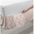 thumbnail image 2 of Floral Bed Skirt, Peachy Feminine Theme Retro Flower Naive Natural Look Repeat Pattern, Elastic Bedskirt Dust Ruffle Wrap Around for Bedding Decor, 4 Sizes, Peach Pale Mauve Salmon, by Ambesonne, 2 of 2