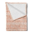 thumbnail image 2 of Orange and White Soft Flannel Fleece Blanket, Hand Drawn Geometric Shapes with Grunge Effect Rhombuses Triangles Dots, Cozy Plush for Indoor and Outdoor Use, 70" x 90", Orange White, by Ambesonne, 2 of 5