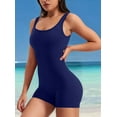 thumbnail image 4 of Mawalde Workout Jumpsuits for Women Backless Tummy Control Sleeveless Jumpsuits V Back Navy Blue M, 4 of 5