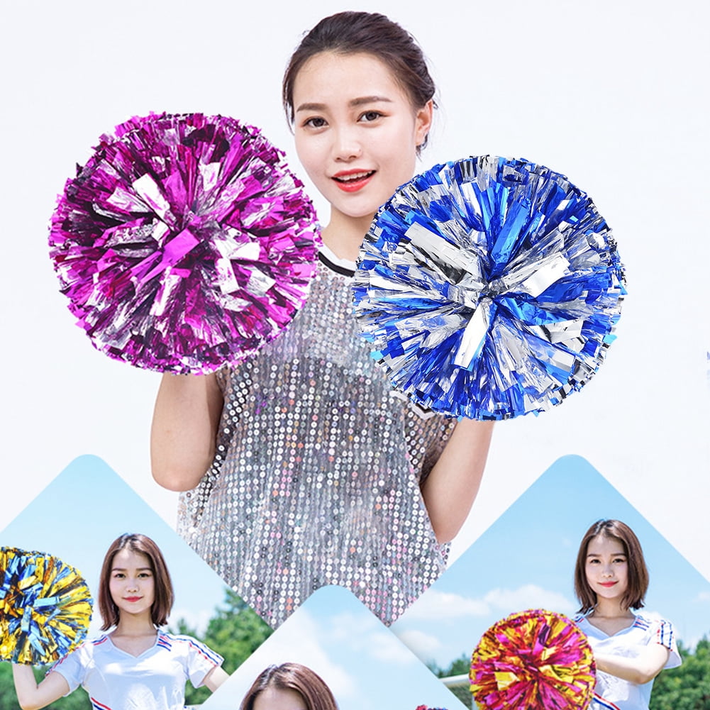 12Pcs Cheerleading Pom Poms PET Handmade Cheer Pompoms Cheering Team Dance Performances Sports Meeting Props 30CM Type 6