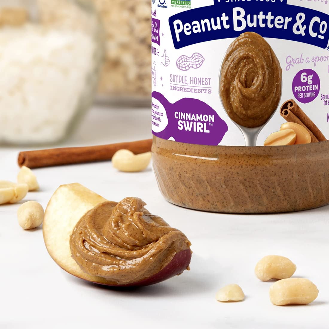 Peanut Butter & Co., Peanut Butter Spread, Cinnamon Swirl, 16 oz (454 g) Pack of 4