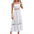 thumbnail image 6 of Summer Plus Size Dresses for Womens 2025 Fashion Solid Color Comfortable Loose Sleeveless Casual Cut-out Lace Dress, 6 of 9