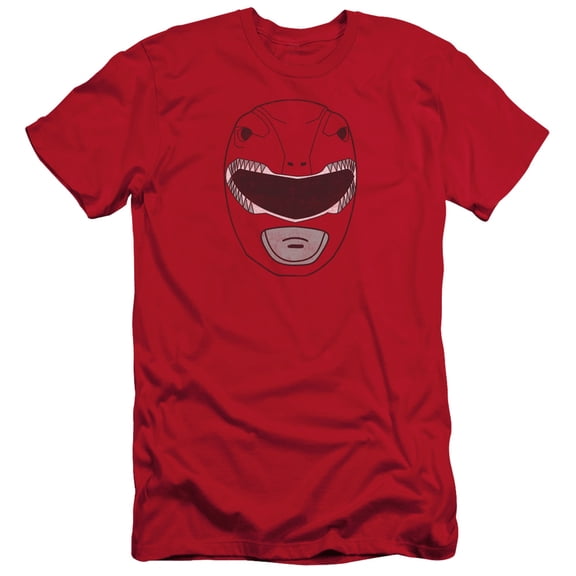 Power Rangers Red Ranger Mask Adult 30/1 T-Shirt Red