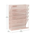 thumbnail image 4 of Mind Reader 5-Tier Vertical File Storage, Desktop Organizer, Wall Mount, Office, Metal, Pink, 4 of 9