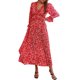 thumbnail image 1 of Moda mujer vestido con estampado floral con cuello en V manga larga manga acampanada Eccomum Grande, 1 of 7