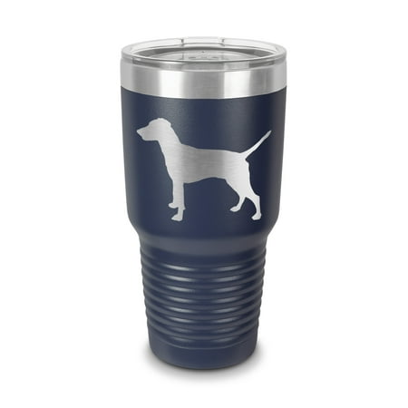 

German Pinscher Tumbler 30 oz - Laser Engraved w/ Clear Lid - Stainless Steel - Vacuum Insulated - Double Walled - Travel Mug - dog canine pet - Navy
