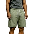 thumbnail image 3 of Afuyipoi ​Men's Performance Athletic Shorts with Zipper Pockets, 4-Way Stretch Quick Dry Training Shorts, Elastic Waist Gym Shorts for Workout and Running Green Size L, 3 of 8